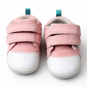 Ten Little Toddler Sneakers Pink Double Velcro First Walker Shoes 4.5 Wide Toe